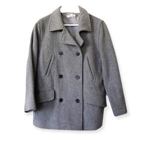 J.Crew women’s wool/cashmere blend pea coat gray S